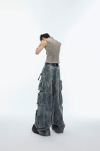 Hand-Painted Distressed Jeans
