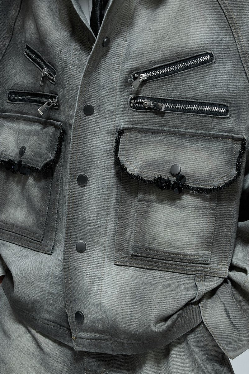 Vintage Cement Grey Denim Jacket