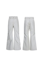 Cracked Flared Leather Pants