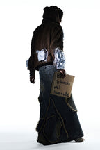 Washed Monkey Denim Skirt