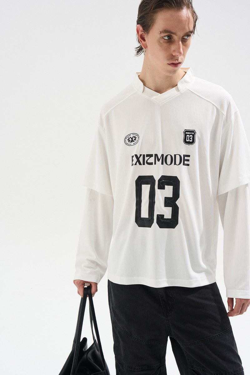 Striped Layered Jersey Long Sleeve Tee