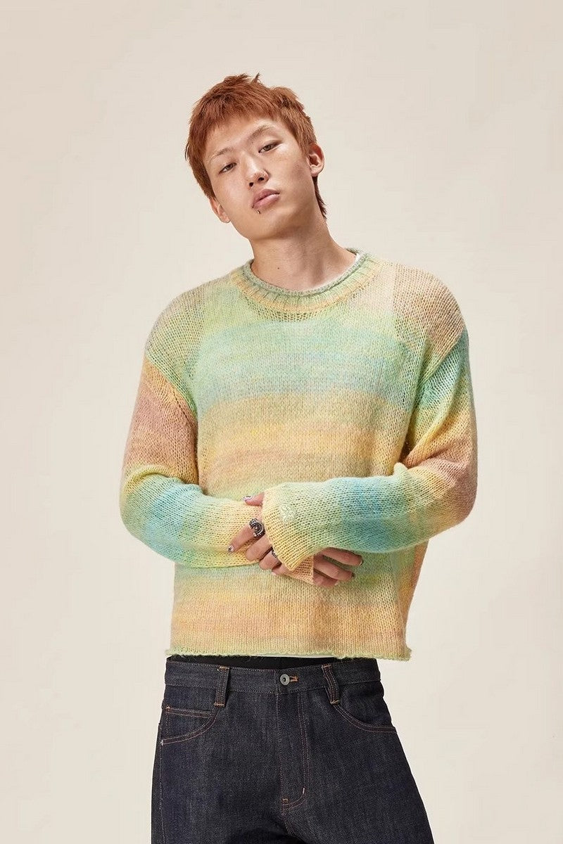 Colorblock Special Yarn Sweater