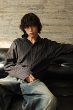 Textured Striped Overshirt