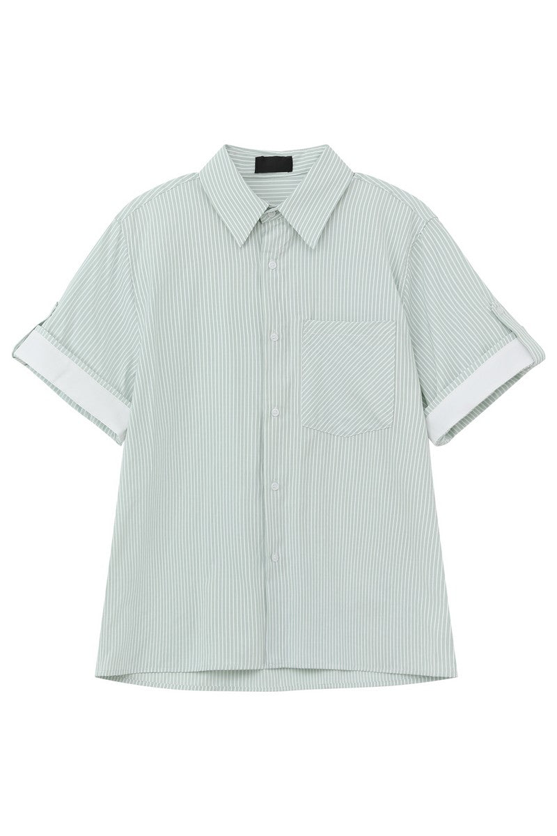 Washed Cotton Striped Shirt
