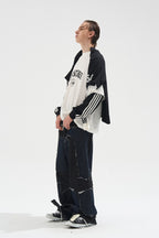 Distressed Patchwork Long Sleeve Tee