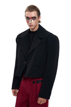 Embroidered Leather Patch Blazer