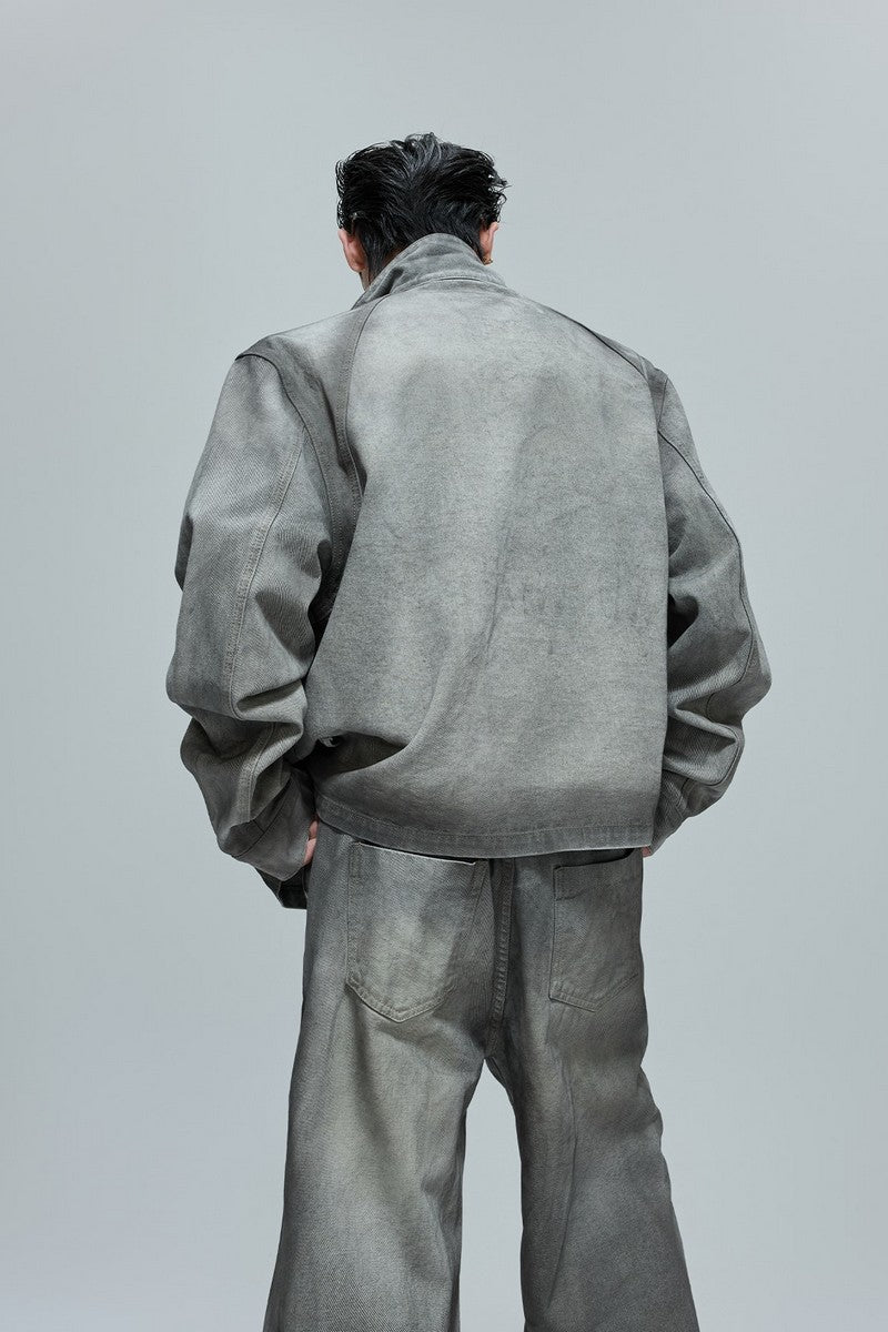 Vintage Cement Grey Denim Jacket