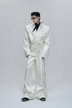 Glossy Cinched Waist Blazer