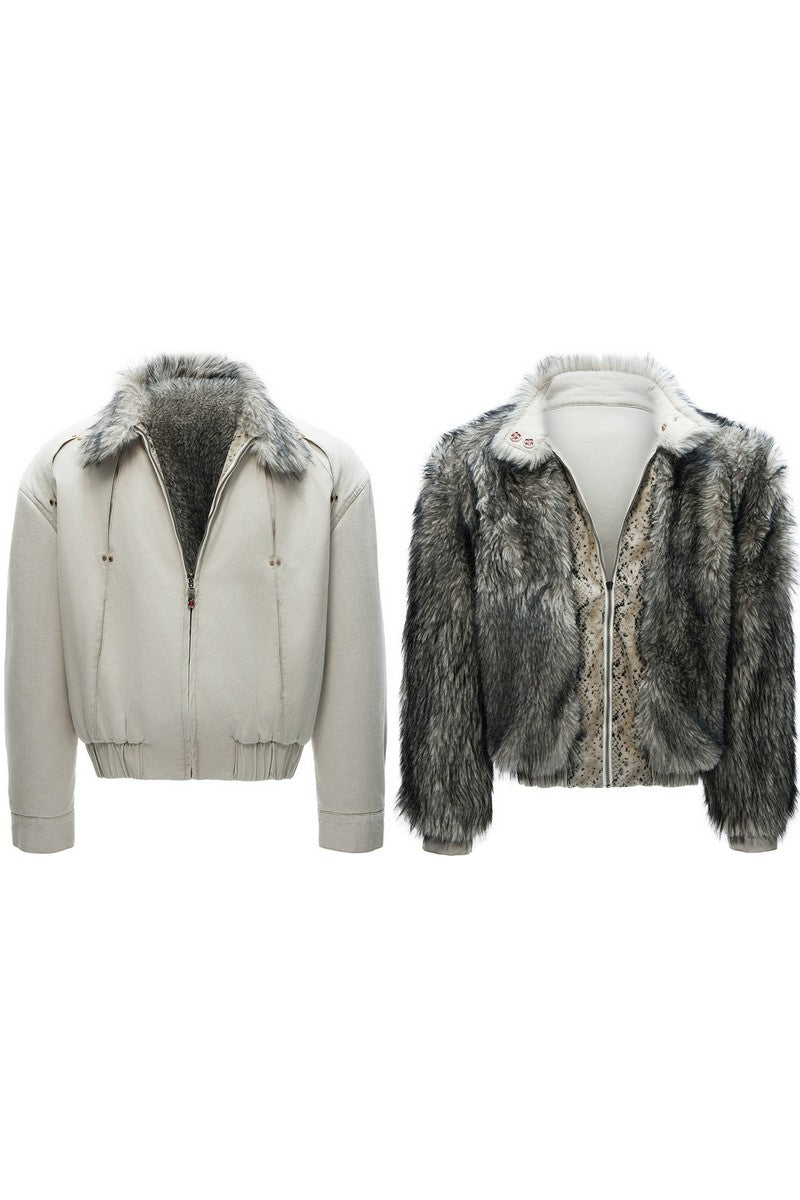 Reversible Fur Heavy Puffer Jacket