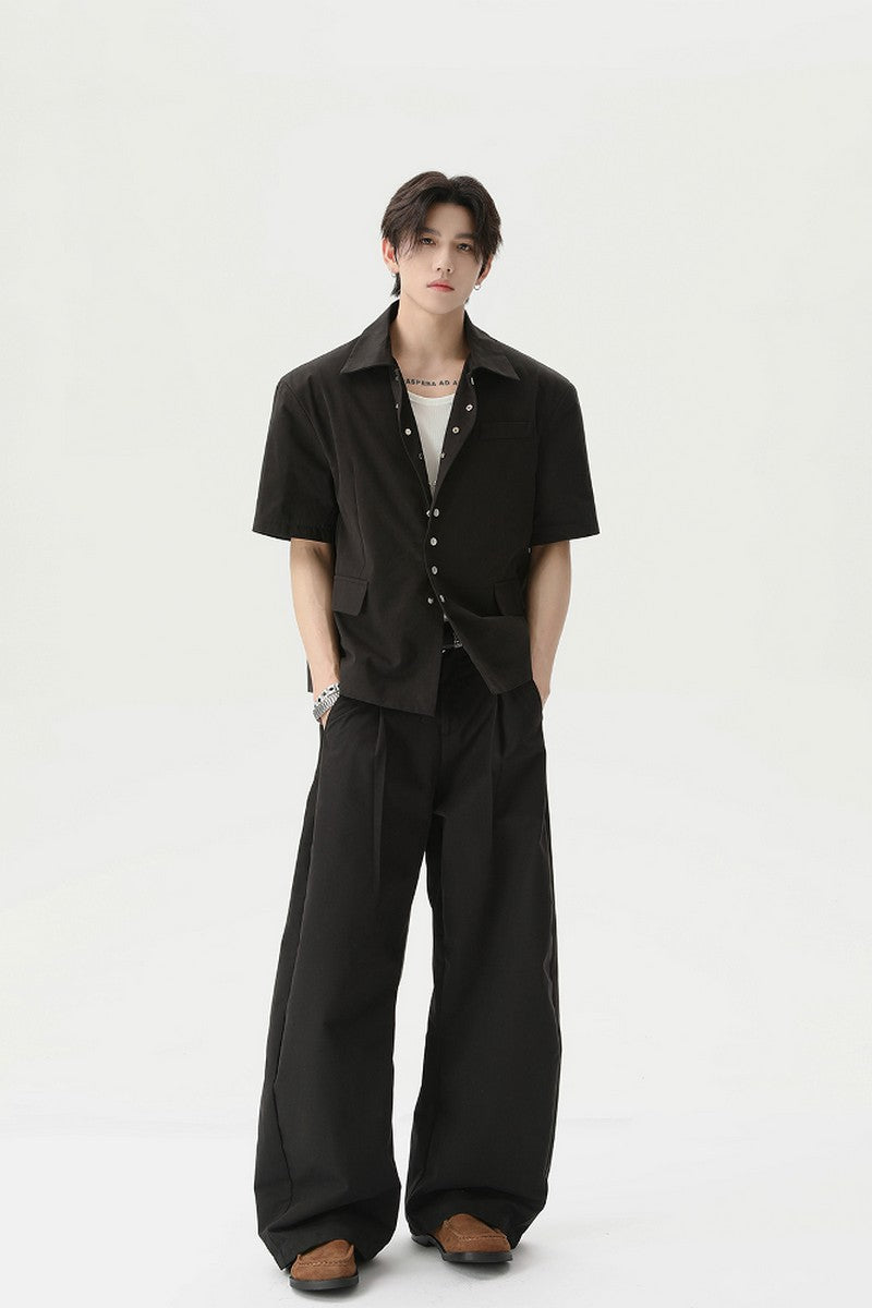 Western Style Buttoned Suit Shirt