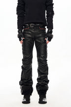 Waxed Flared Stacked Jeans