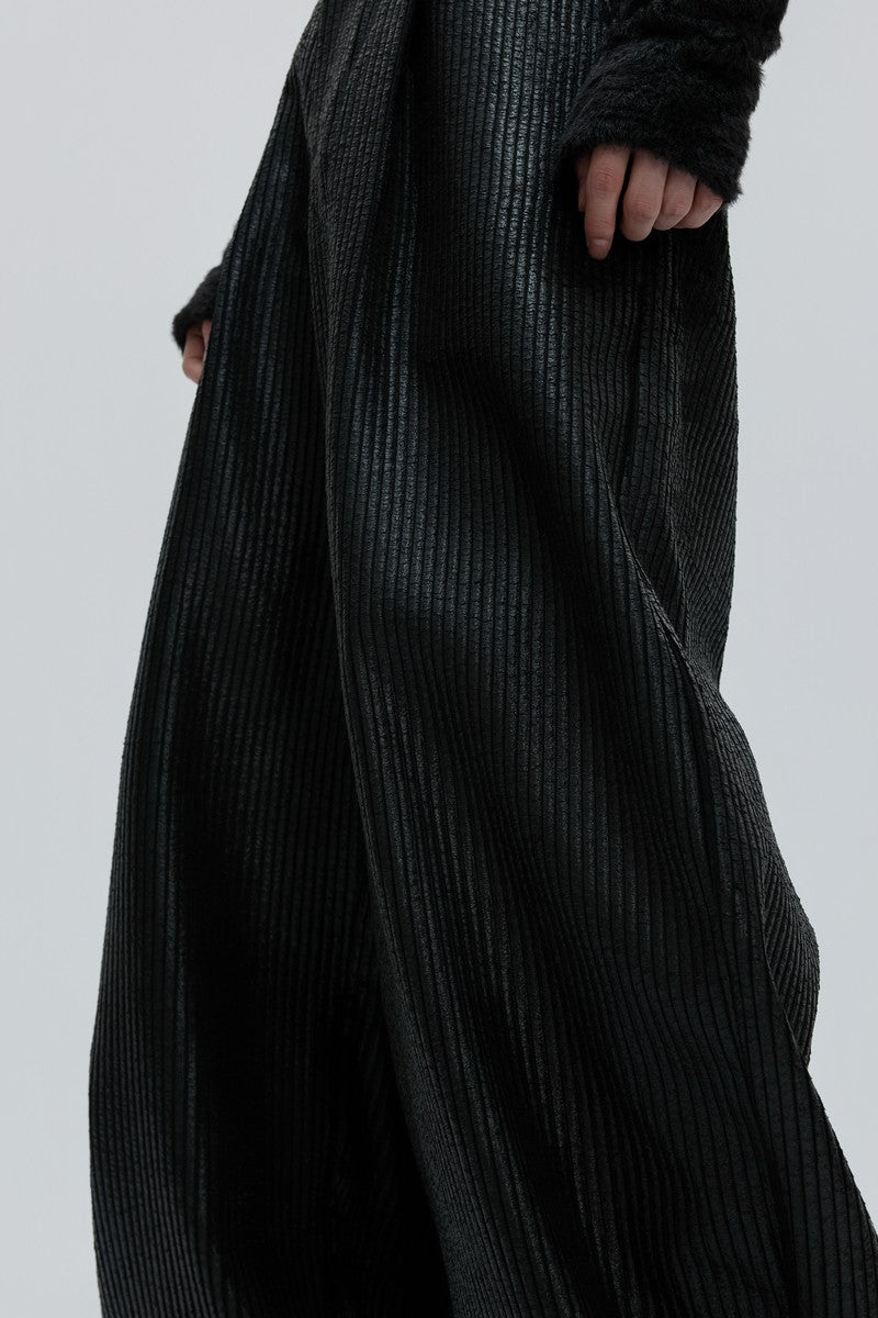 Waxed Biker Relaxed Leather Pants