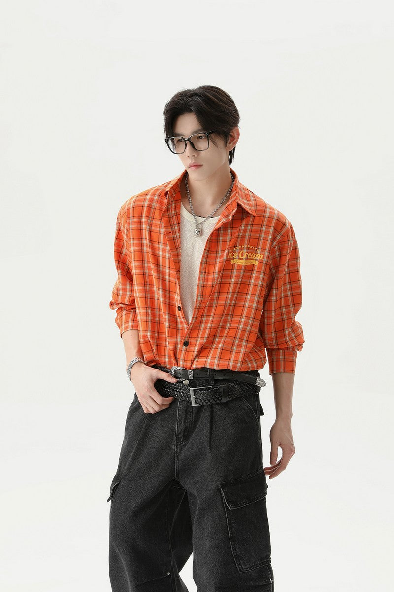 Retro Plaid Short Sleeve Shirt
