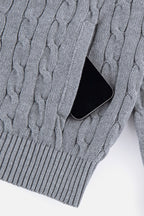 Cable Knit Zip Cardigan