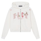 Flower Patchwork Zip Hoodie
