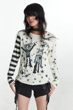 Y2K Star Stripe Long Sleeve Tee
