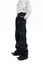 Matte Leather Zip Pants