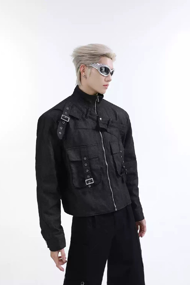 Asymmetrical Metal Detail Jacket