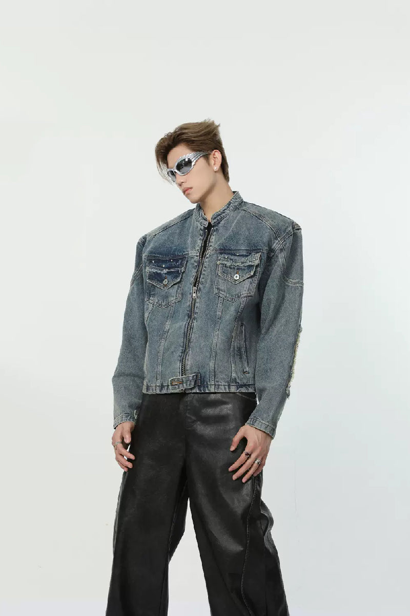 Vintage Distressed Denim Jacket – Copping Zone
