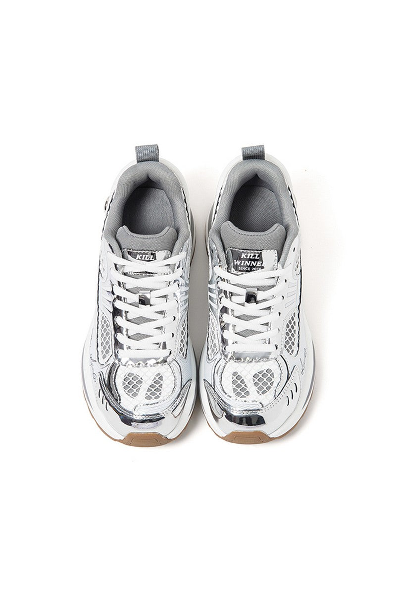 Retro Silver Dad Sneakers