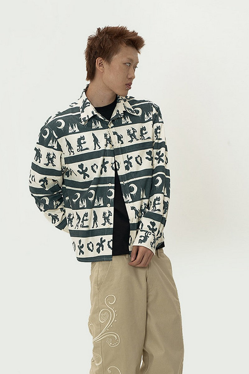 Devil Print Lightweight Shirt Jacket