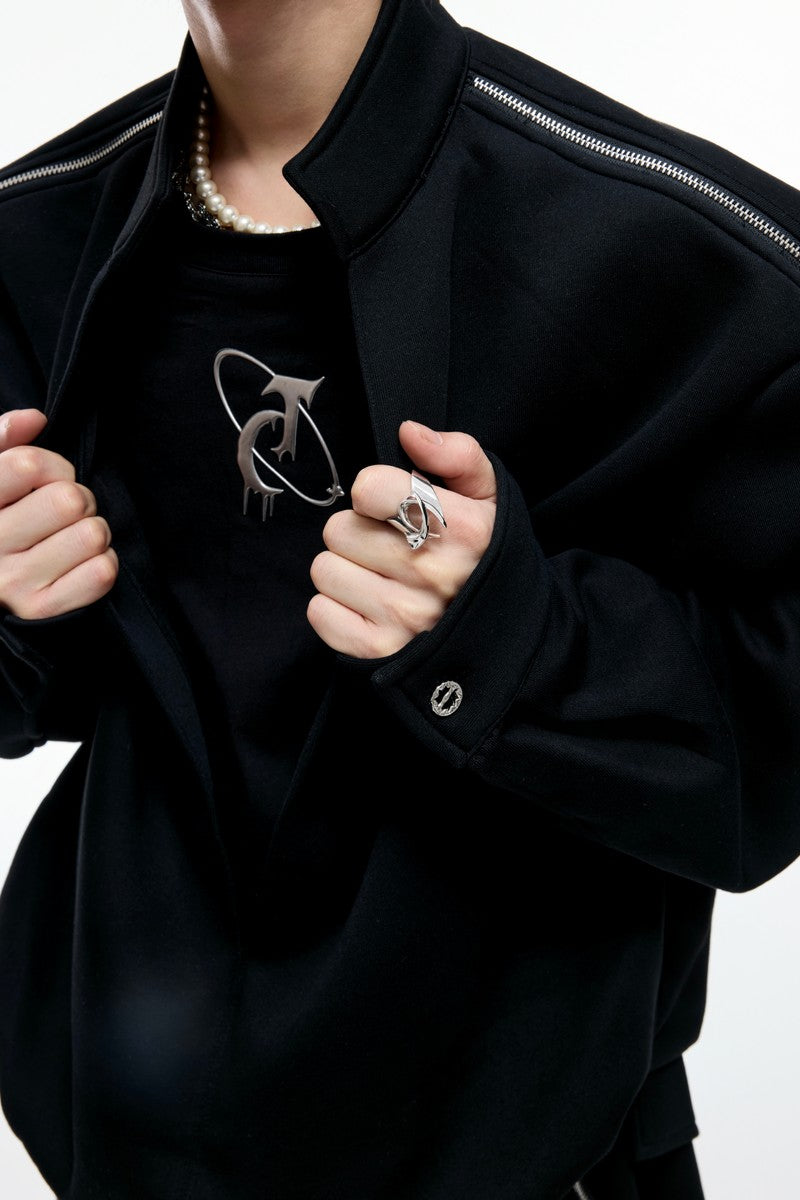 Layered Zip Mock Neck Sweater