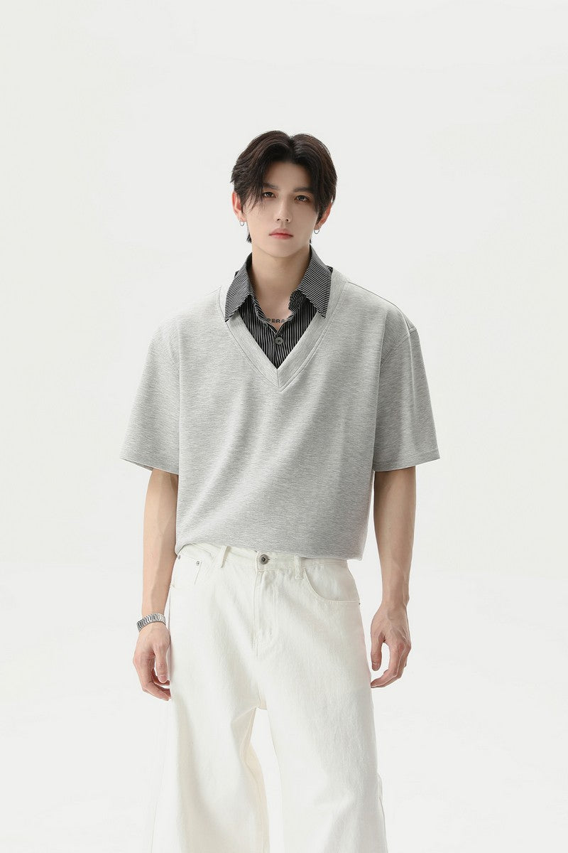 Layered Look Short Sleeve Tee