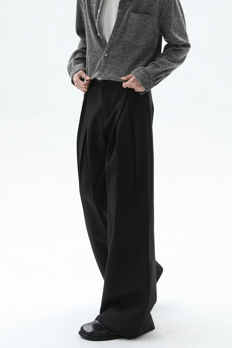 Pleated Wide Leg Trousers