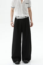 Asymmetrical Waist Pleated Trousers