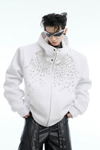 Rhinestone Zip-Up Hoodie