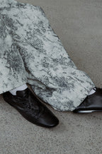 Ruched Lace Up Leather Shoes