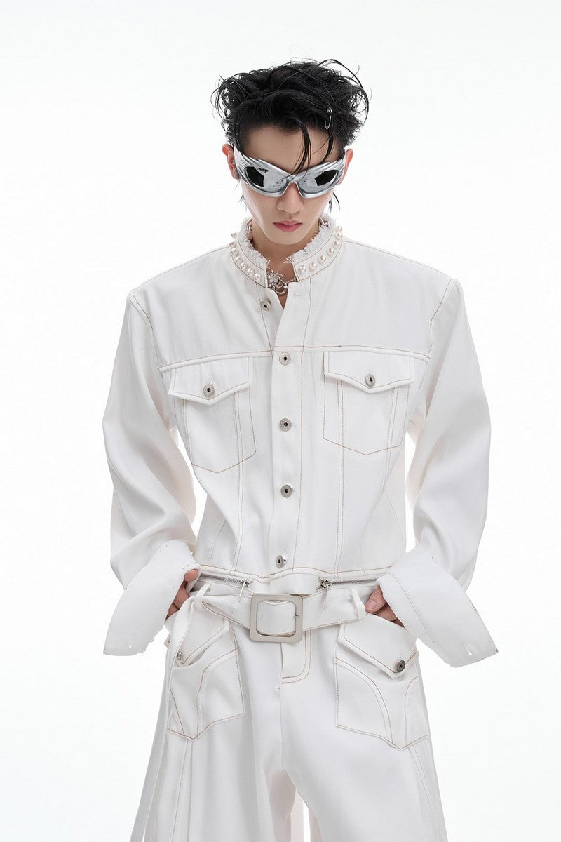 Pearl Trim Cropped Jacket