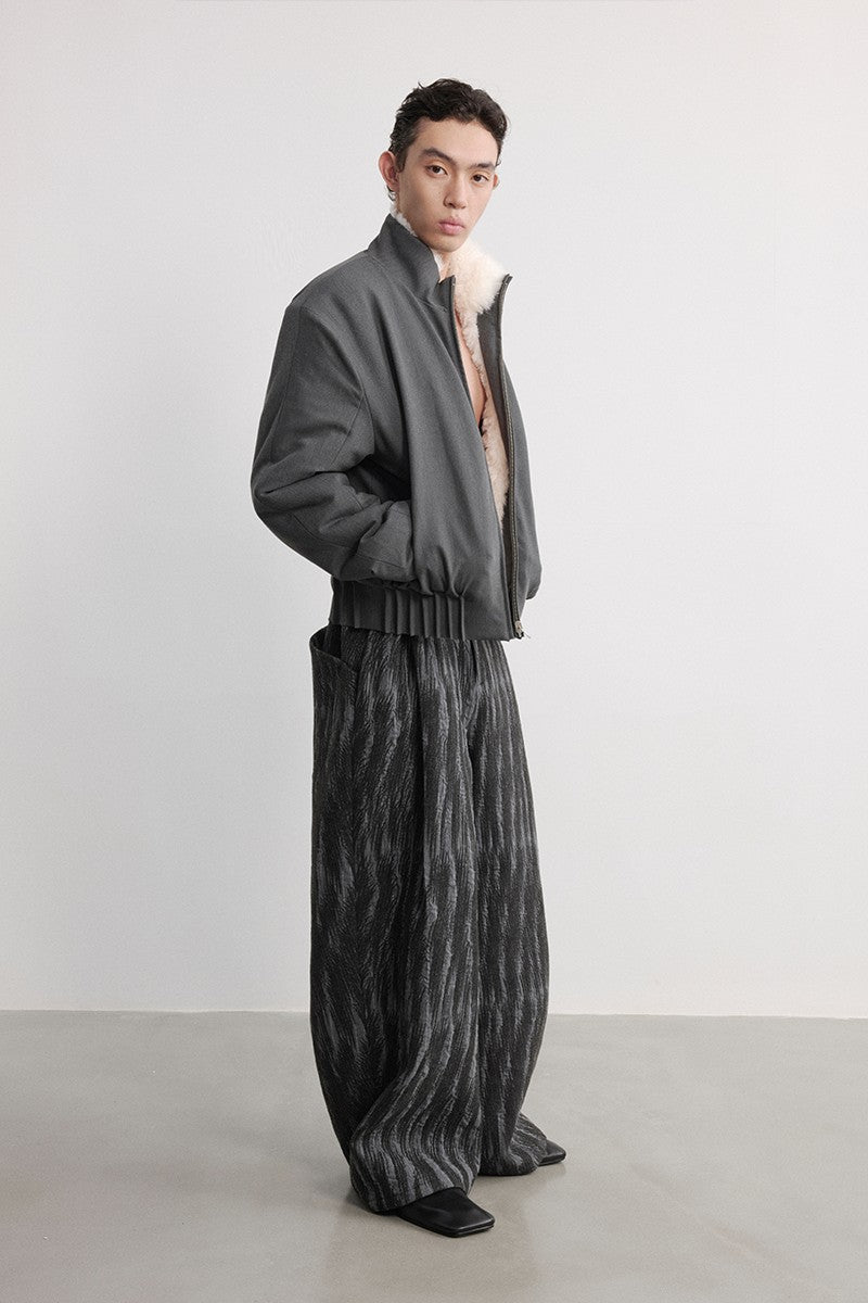 Jacquard Wide Leg Utility Pants