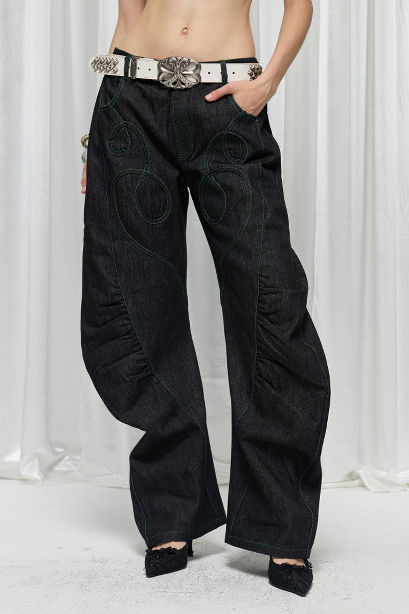 Heart Patch Vintage Straight Jeans
