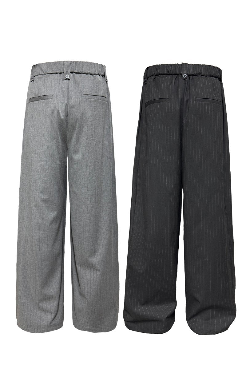 Striped Pleated Waist Pants