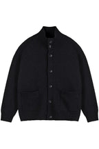 Wool Knit High Neck Cardigan