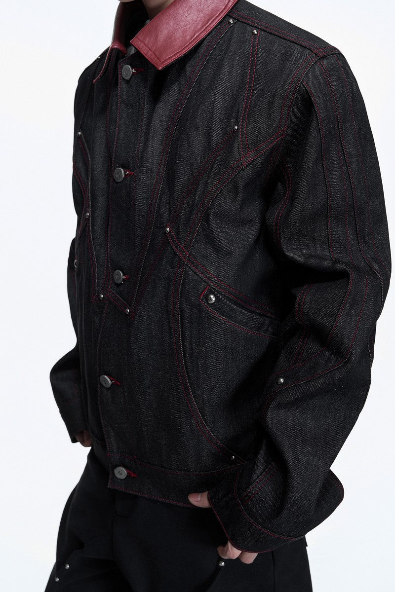 Raw Denim Embroidered Jacket