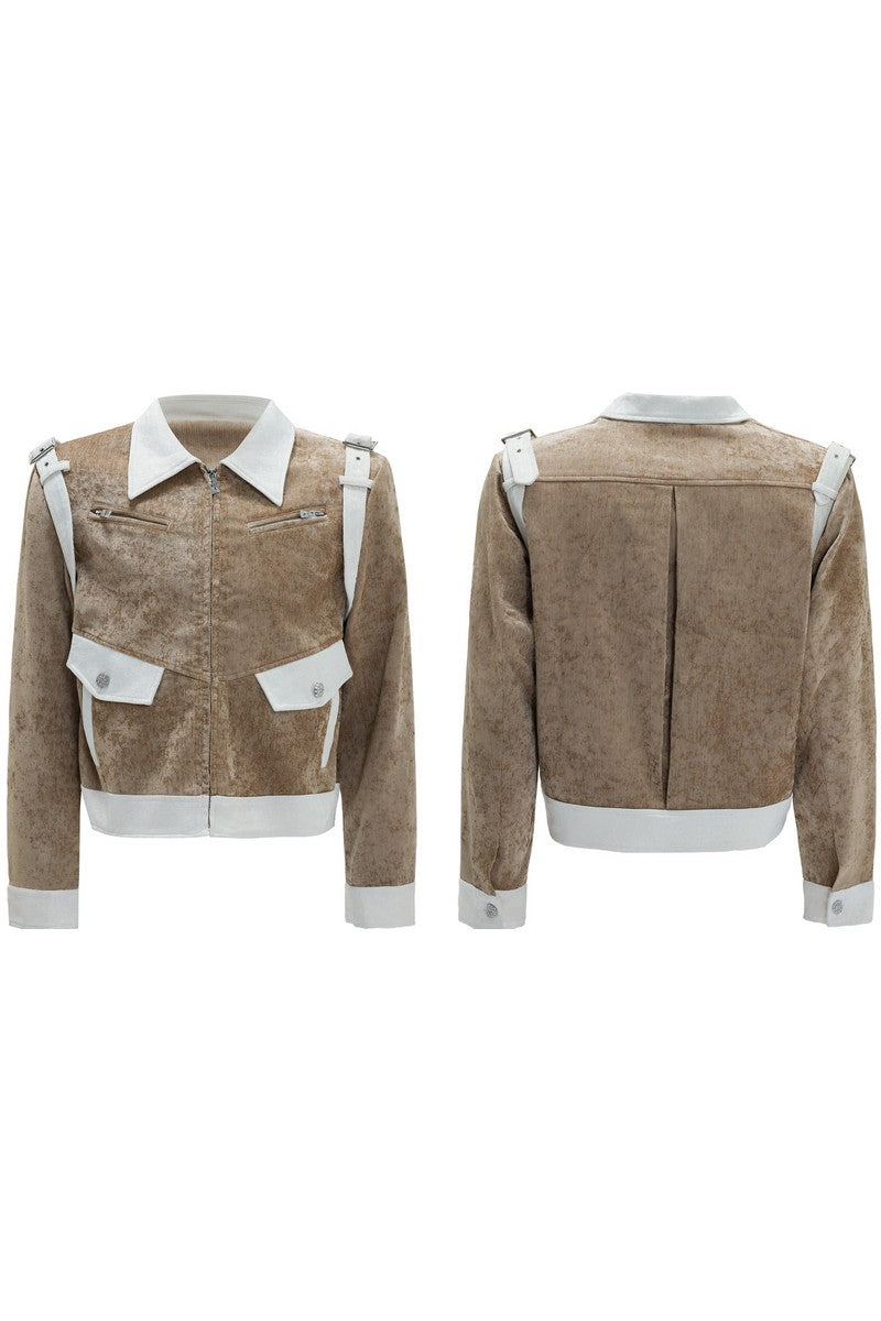 Silk Velvet Contrast Pocket Jacket