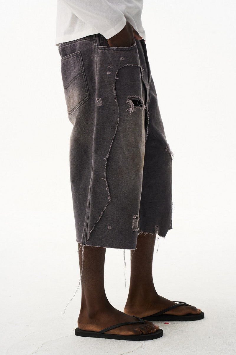 Double Layer Distressed Shorts