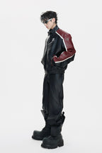 Embroidered Crest Biker Jacket