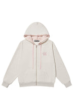 Double Hood Embroidered Zip Hoodie