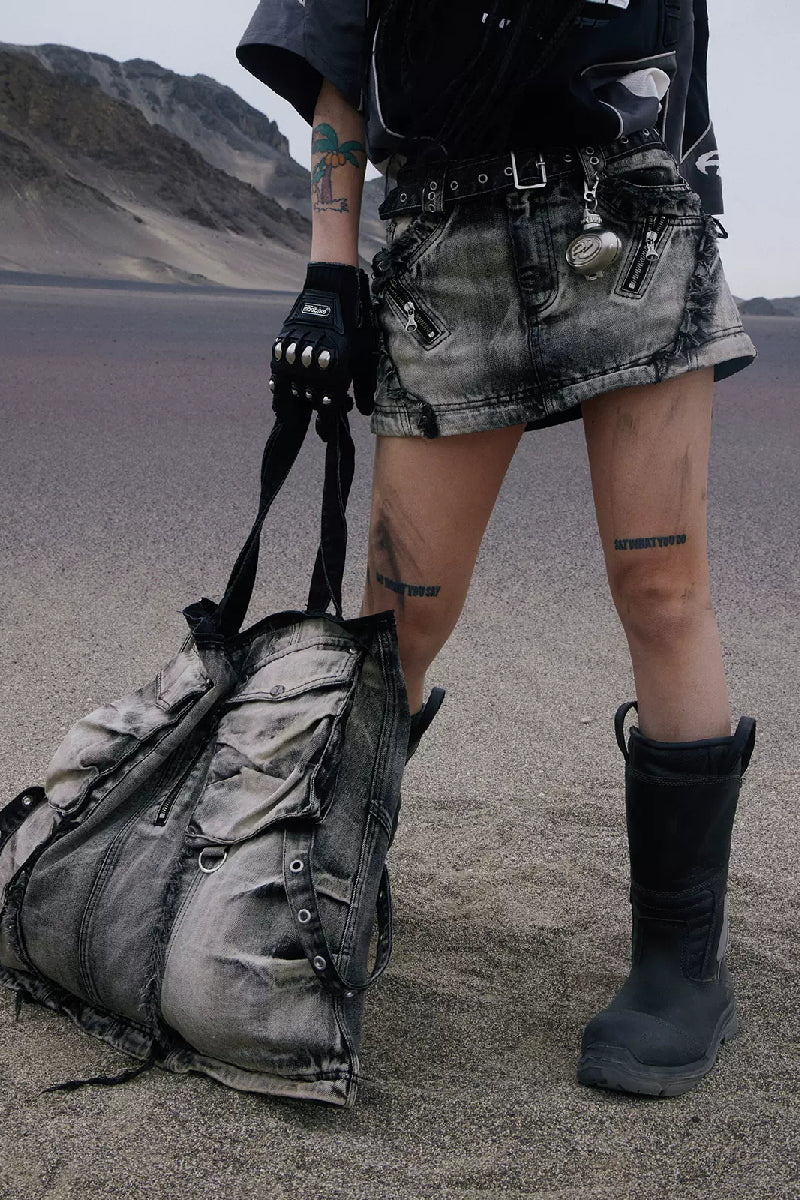 Modular Black Denim Skirt – Copping Zone