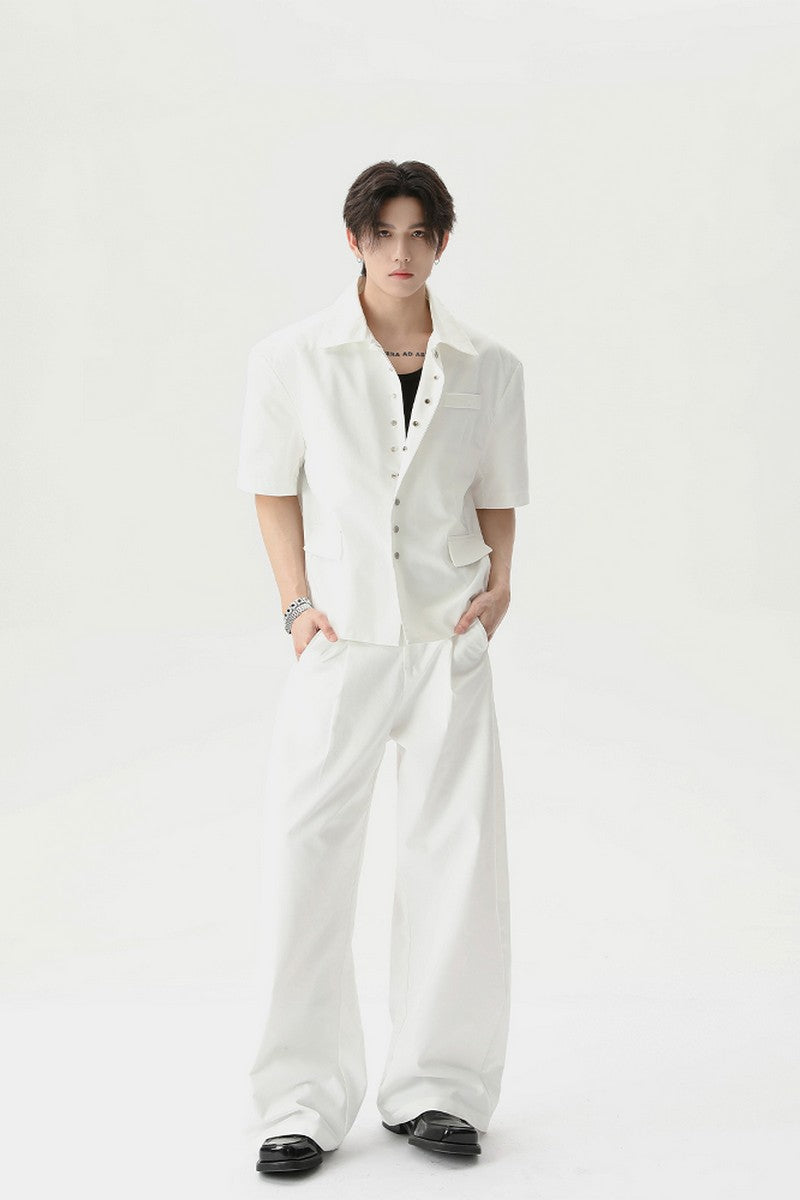 Western Style Buttoned Suit Shirt