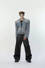 Distressed Cropped Denim Jacket