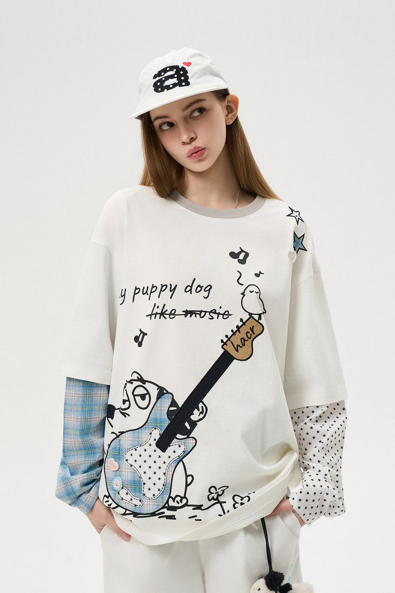 Guitar Dog Layered Longsleeve