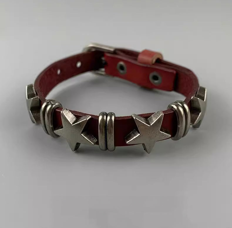 Y2K Chrome Stars Bracelet
