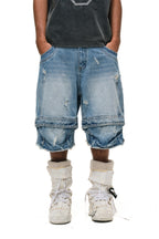Paint Splatter Denim Shorts