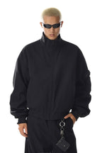 Black Short Mock Neck Jacket