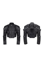 Deconstructed PU Irregular Cut Jacket