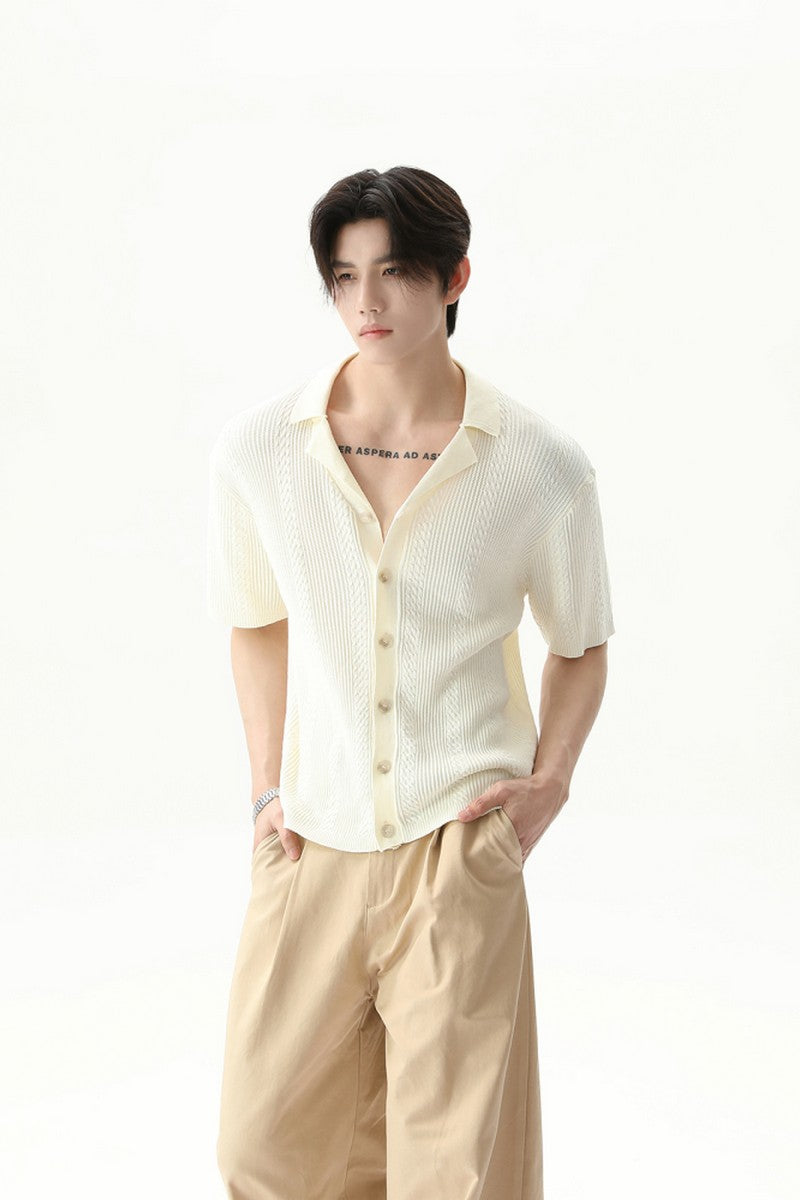 Collared Button Up Knit Cardigan